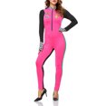 thumbnail image 2 of Diconna Costume de Coureuse pour Femmes, Combinaison Patchwork à Manches Longues Zippée, Costume de Cosplay d'Halloween, 2 of 7