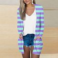 thumbnail image 2 of Pisexur Veste pour Femmes, Cardigans à devant Ouvert, Manteaux Trench, Vestes d'Automne, Mode Féminine Décontractée, Chemise Imprimée à Manches Longues, Cardigan, 2 of 5