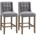thumbnail image 1 of HOMCOM Tabourets de Comptoir Modernes Chaises de Comptoir Rembourrées Ensemble de 2 Gris, 1 of 10