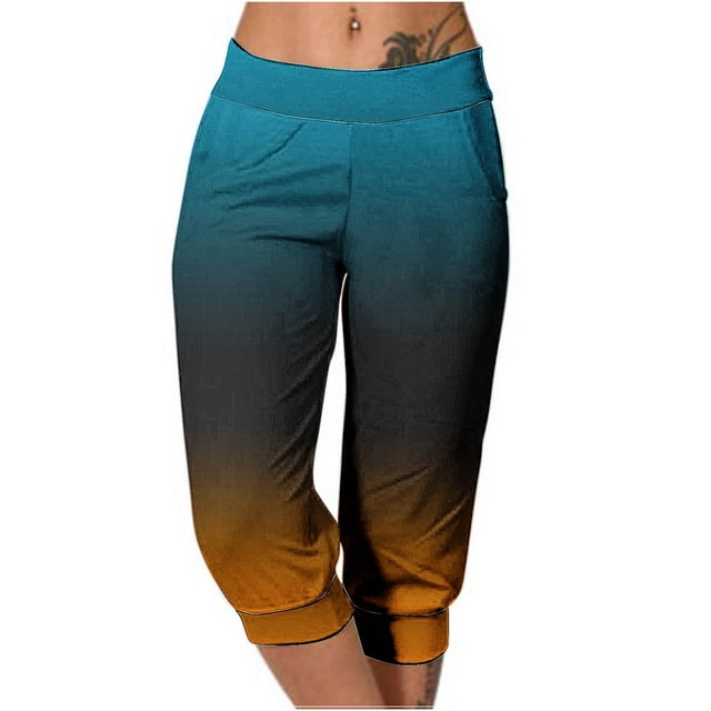 Yuyuzo Womens Capri Pants High Waisted Drawstring Sweatpants Running Gym Cropped Trousers with Pockets
