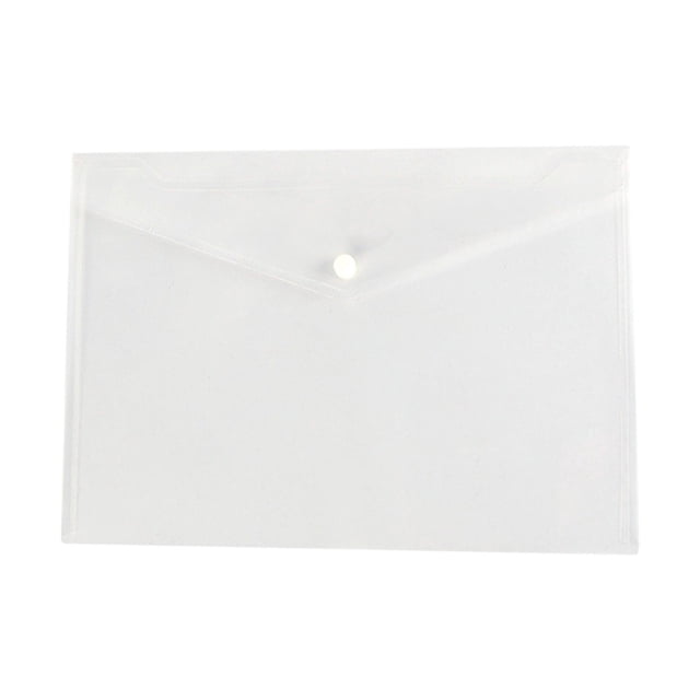 White Translucent Poly Envelope 1 Pcs Document Envelopes with Snap Button Quality Clear Document Folder for A3 Size, Document Folder with Snap Closure, Project File Document Wallet, Office Folder