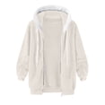 thumbnail image 4 of cllios Womens Winter Fuzzy Fleece Jacket Hooded Color Block Patchwork Cardigan Coats Oversized Fluffy Sherpa Outerwear with Pockets, 4 of 5