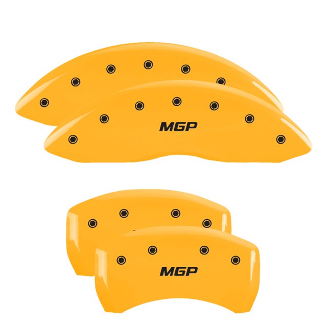 Convient 2018-2022 Chevrolet Equinox MGP Caliper Cover Caliper Cover 14256SMGPYL Ensemble de 4; Logo MGP; Revêtement en Poudre; Jaune; Aluminium