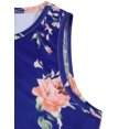 thumbnail image 2 of Women Floral Print Sleeveless Round Neck Asymmetric Hem Top, 2 of 8
