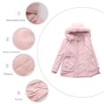 thumbnail image 3 of Women's Solid Mid Length Jacket With Large Collar And Warm Winter Coat,Size:XXL, 3 of 8