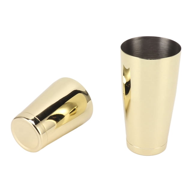 Shaker à Cocktail, Finition Satinée Résistante à la Décoloration, Mélangeur à 2 Sections en Acier Inoxydable 304, Résistant à l'Humidité pour Barbecues, Miroir avec Fond, Plaqué Or