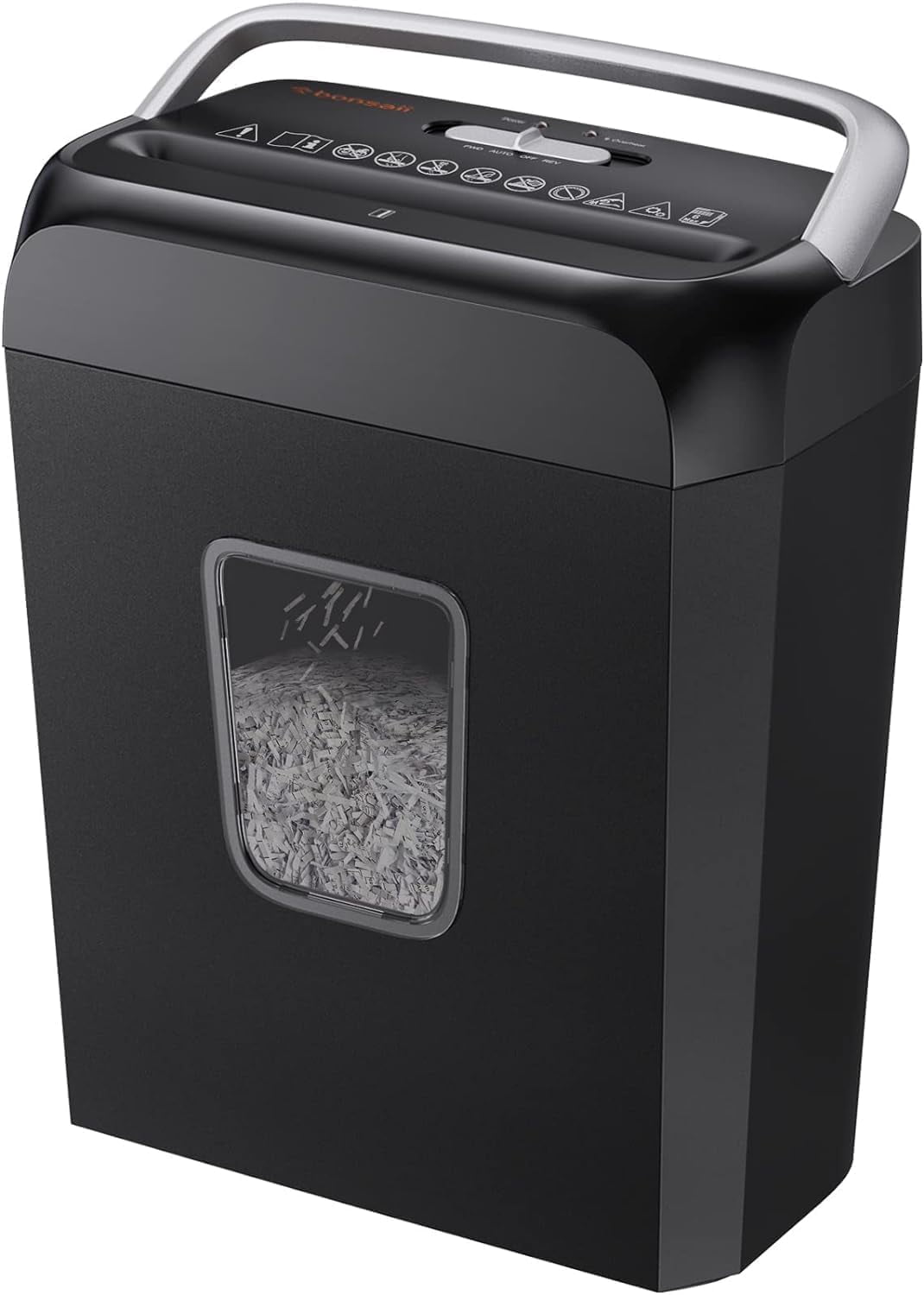 Déchiqueteuse Bonsaii pour usage domestique, bac à déchets de 3,4 gal, déchiqueteuse pour 6 feuilles, cartes de crédit, agrafes et trombones, conception portable avec poignée (C