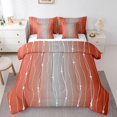 thumbnail image 1 of YST Orange and Grey Gradient Ombre Comforter Set, 7-Piece, Wave Lines Dots, Full, 1 of 4