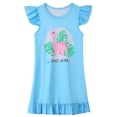thumbnail image 1 of MIASHUI Robe de Princesse pour Tout-Petites Filles, Chemise de Nuit Graphique pour Enfants, Manches à Volants, Vêtements, Bleu, 9-10 Ans, 1 of 7