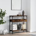 thumbnail image 3 of vidaXL Console Table with Shelf Smoked Oak 29.5"x11.4"x29.5" Engineered Wood, 3 of 6