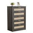 thumbnail image 1 of OAKHAM Commode 5 Tiroirs, Grand Commode en Rotin pour Chambre à Coucher Salon, Chêne Minuit, 1 of 7