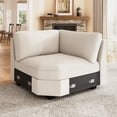 thumbnail image 1 of HONBAY Siège d'Angle pour Canapés Sectionnels Modulaires en Velours Côtelé, Beige, 1 of 5