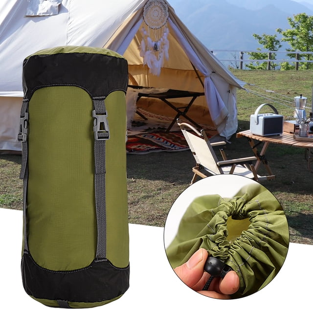 Sac de Compression pour Sac de Couchage 8/15/25/35 L Grande Capacité à Cordon Ultraléger Imperméable Boucle Ajustable Plus de Rangement Sac de Rangement pour Couette en Nylon Duvet pour Extérieur