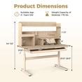 thumbnail image 3 of Gymax Kids Study Desk w/Tilt Desktop Retractable Book Stand & Pegboard Pen Holder, 3 of 10