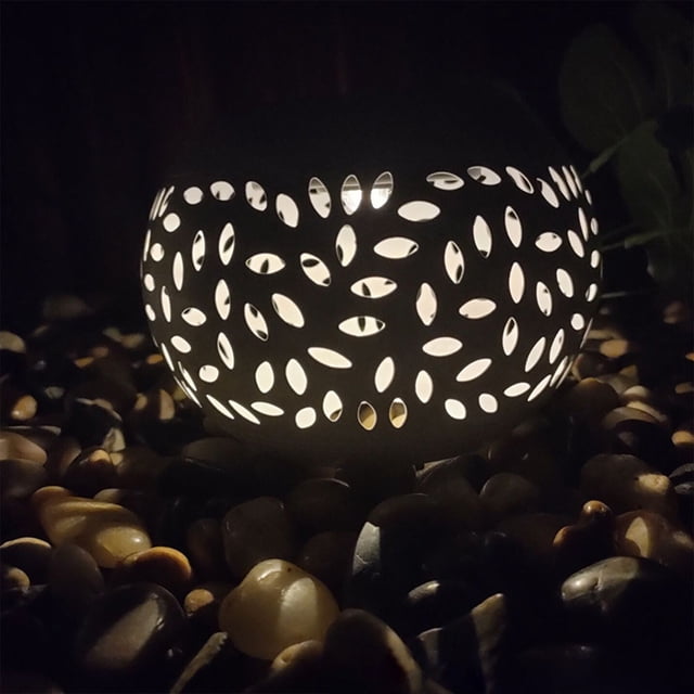 Clearance! Solar Outdoor Table Lantern Flickering Flame Light Round Pot With Warm Yellow Garden LED Tabletop Lamp Decorative For Garden Yard Wish List Sale Items Today #43