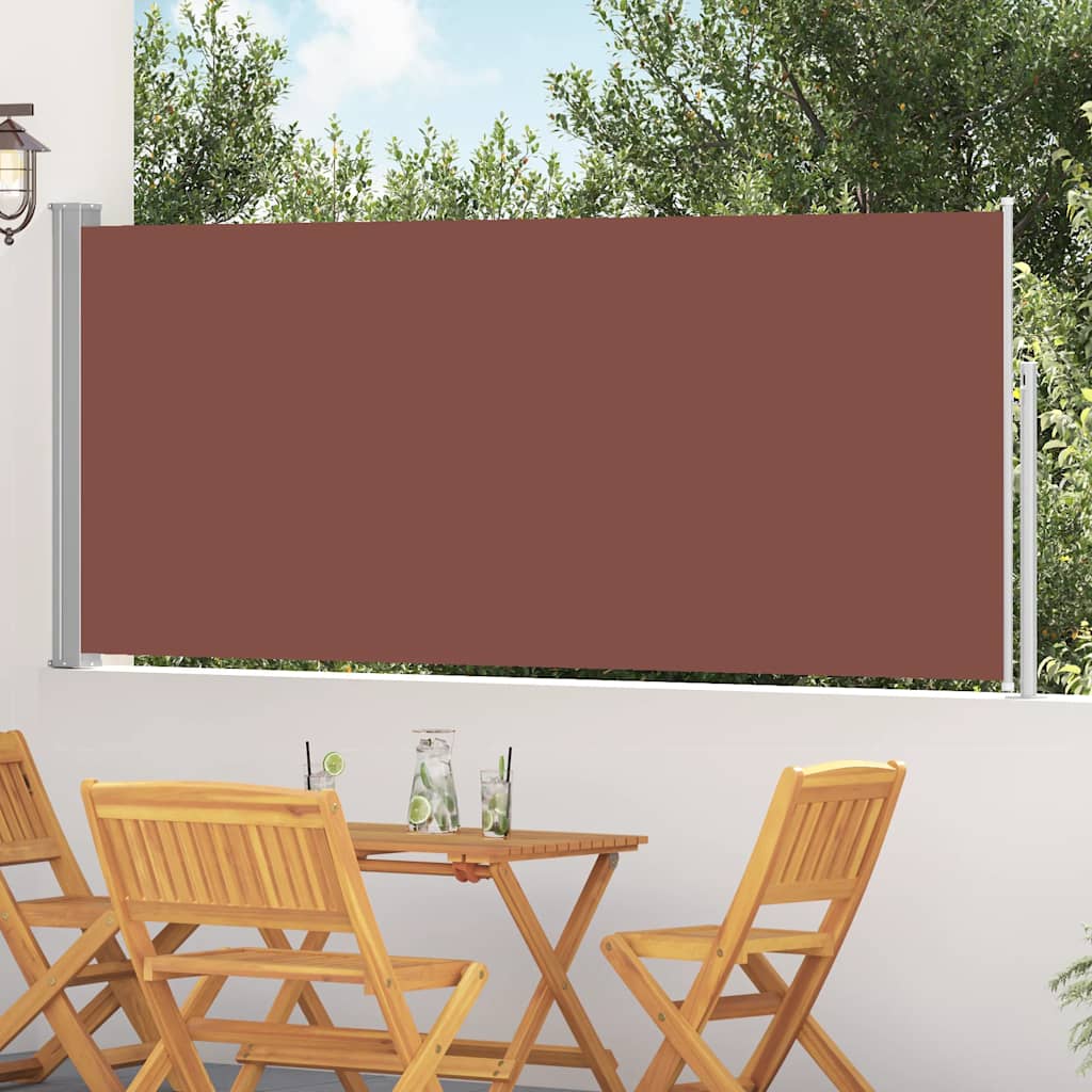 vidaXL Retractable Side Awning 120 x 300 cm Brown