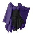thumbnail image 5 of Gspmoly Robes pour Femmes, Costumes pour Femmes Gothiques à Manches Longues Robes Corset à Manches Longues Robe à Col Rond Longueur Genou Robe de Cocktail jusqu'à 65 % de Rabais, 5 of 5