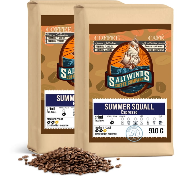 Summer Squall Espresso - Medium Roast - Whole Bean - 2x910g