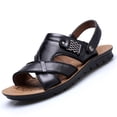 thumbnail image 2 of LSLJS Men's Sandals, Men's Fashion Breathable Leather Beach Sandals Shoes Slides Outdoor Slippers, 2 of 5