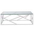 thumbnail image 3 of Contemporary Stainless Steel & Glass Coffee Table in Silver, 3 of 4