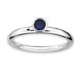 thumbnail image 1 of Bague en Argent Sterling Stackable Expressions Haute 4mm Ronde en Saphir Taille 6, 1 of 3