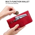 thumbnail image 2 of Case for Google Pixel 4A 4G Zipper Pocket Wallet Leather Case Magnetic Closure Flip Cover - Red, 2 of 5