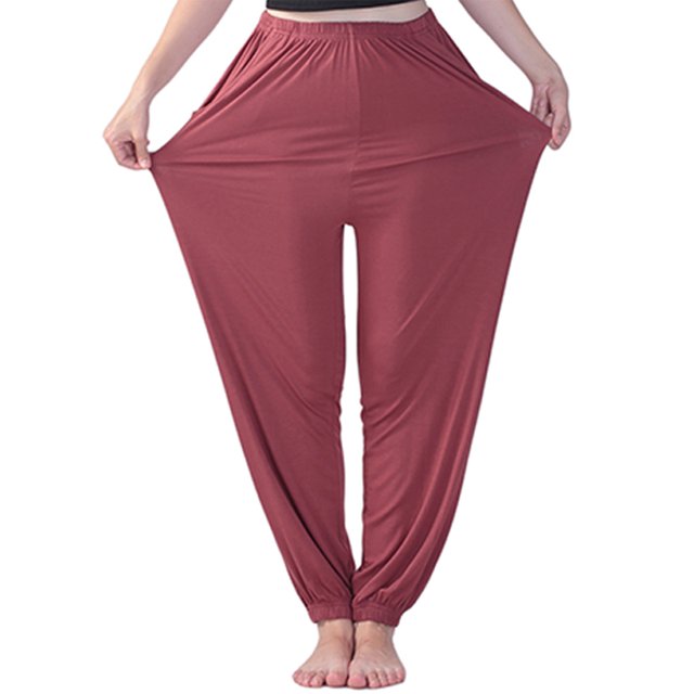 LUXUR Pantalon de Sport pour Femmes à Jambe Droite, Contrôle du Ventre, Rouge Brique, 4TG