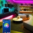 thumbnail image 3 of DAYBETTER 50ft Bluetooth LED Strip Lights,Music Sync 5050 LED Light Strip RGB with Remote Control,Timer Schedule,Color Changing Led Lights for Bedroom(APP+Remote +Mic), 3 of 7