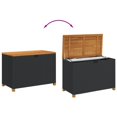 thumbnail image 5 of vidaXL Garden Storage Box Black 110x55x63 cm Poly Rattan Acacia Wood, 5 of 5