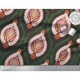 thumbnail image 2 of Soimoi Brown Modal Satin Fabric Floral Damask Decor Fabric Printed Yard 42 Inch Wide, 2 of 3