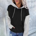 thumbnail image 2 of MeetoTime Women's Color Block Hoodie Fall Fleece Long Sleeve Crew Neck Oversized Hooded Sweatshirt Pullover Tops, 2 of 6