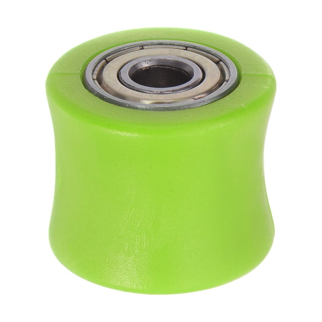 Unique Bargains 8mm Chain Roller Pulley Tensioner Wheel Guide Concave Type for Bike Sliding Door Green