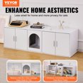 thumbnail image 2 of VEVOR Cat Litter Box Enclosure Wooden Litter Box Furniture Hidden 57.9" White, 2 of 9
