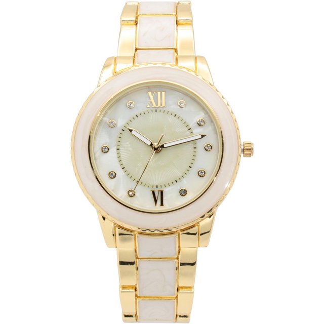 Montre Bracelet Femme Dorée et Blanche