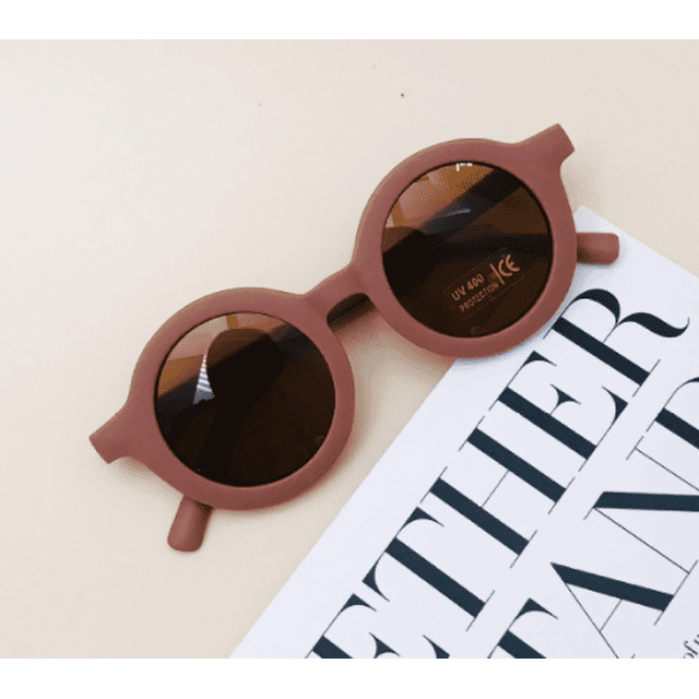 goowrom Lunettes de Soleil pour Enfants, Lunettes Rondes Rétro Unies Anti-UV pour Bébé