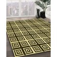 thumbnail image 3 of Ahgly Company Tapis d'Intérieur Lavable à la Machine, Carré, Transitionnel, Noir Brun, Tapis de Zone, 6 Pieds Carré, 3 of 7