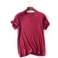 thumbnail image 4 of JDQJBZ Mens Solid Color V Neck Short Sleeve Sleepshirt Casual Pajama Top, 4 of 4