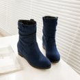 thumbnail image 4 of LSLJS Bottes à Talons Hauts Jusqu'au Genou pour Femmes, Bottes Chaudes Unies pour Femmes à Bout Rond Bottillons à Talon Compensé Haut Chaussures, Bottes Jusqu'au Genou pour Femmes, 4 of 9