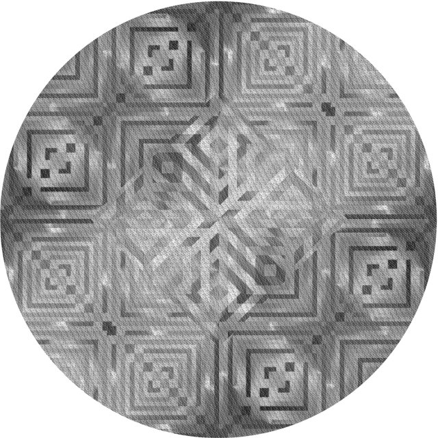 Ahgly Tapis Rond Lavable en Machine Intérieur Transitionnel Gris Fumé, 3 Pieds Rond