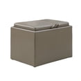 thumbnail image 1 of Convenience Concepts Designs4Comfort Pouf de Rangement d'Appoint en Similicuir Gris, 1 of 3
