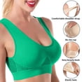 thumbnail image 4 of Bra No Padding in Clearance 3PC Wireless Bras for Women No Underwire Comfort Seamless Supportive Bra Push up Bralettes with Removable Pads Stretch Bras Green, 4 of 7