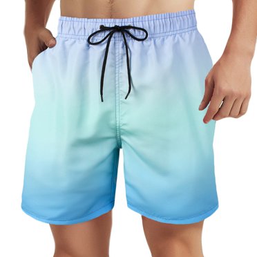 FAIWAD Shorts de Bain pour Hommes avec Doublure en Maille, Cordon de Serrage, Taille Élastique, Été, Séchage Rapide, Boardshorts, Shorts de Plage à Dégradé