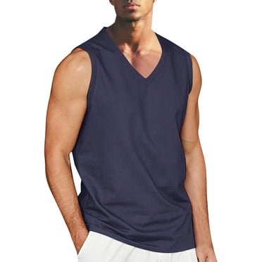 Ketyyh-chn99 Mens Tank Top 2024 Undershirt Mens T Shirt Ultra Soft Short/Long Sleeve T Shirts Classic Casual Basic Tee Shirt Dark Blue,2XL