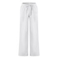 thumbnail image 2 of MAWCLOS Men Trousers Elastic Waist Sweatpants Drawstring Pants Baggy Party Solid Lounge White 5XL, 2 of 9