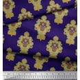 thumbnail image 2 of Soimoi Blue polyester Crepe Fabric Floral Damask Print Fabric by Yard 42 Inch Wide, 2 of 3