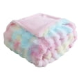 thumbnail image 2 of Home Textile Blanket Clearance Faux Blanket Fleece Rainbow Blanket For Sofa Cozy Soft Plush Throw Blanket For Couch Bed Thick Fuzzy Couch Blanket For Winter Comfy Bubble Blanket, Home Textile Blank, 2 of 4