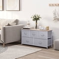thumbnail image 2 of HOMCOM Linen 5 Drawer Cabinet Organizer Storage Dresser with Metal Frame, 2 of 10