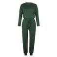 thumbnail image 3 of Yuyuzo Womens Casual Solid Color Set Sweatsuit Pullover Jogger Pants Two Piece Outfit Tracksuits, 3 of 4