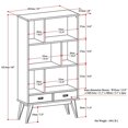 thumbnail image 5 of Draper Bibliothèque et Unité de Rangement Modernes en Bois Dur Massif 64 x 35 Pouces en Brun Teck, 5 of 5