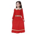 thumbnail image 1 of GDREDA Robe Soleil Fille Été Fille Contraste de Couleurs Manches Longues Robe Jupe Longue Fille Rouge,12-24 Mois, 1 of 9